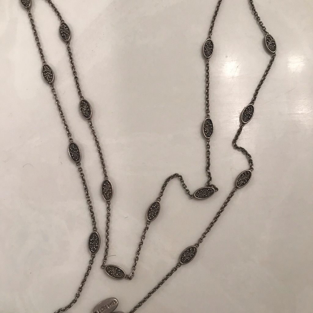 Long “Lois Hill” Elegante Long 925 Silver Necklace